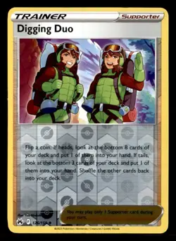 Digging Duo 126/159 Uncommon Crown Zenith Pokemon Reverse Holo Near Mint - Image 1