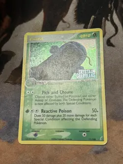 Pokemon Card Crystal Guardians Swalot 11/100 Reverse Holo Rare STAMPED Damaged - Image 2