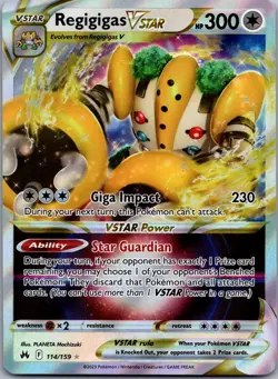 Regigigas VSTAR 114/159 Holo VSTAR Rare Crown Zenith Pokemon Near Mint - Image 1