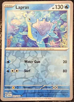 Lapras 31/142 Uncommon Stellar Crown Pokemon Reverse Holo Near Mint - Image 1
