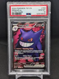 2024 Gengar EX 193/162 Ultra Rare Full Art Pokemon Temporal Forces PSA 10 GEM MT - Image 1