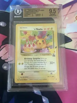 Pokemon BGS 9.5 Gem Mint Celebrations: Classic Collection Birthday Pikachu #24 - Image 1