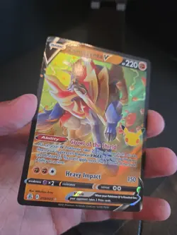 Zamazenta V 018/025 Celebrations Holo Full Art Rare Pokemon Trading Card! TCG - Image 3