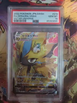 2022 POKEMON JPN SWORD & SHIELD VSTAR UNIVERSE #219 FULL ART/ZERAORA VMAX PSA 10 - Image 1