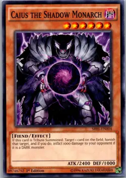 Caius the Shadow Monarch SR01-EN004 Common Yu-Gi-Oh! TCG 1st Edition NM - Image 1