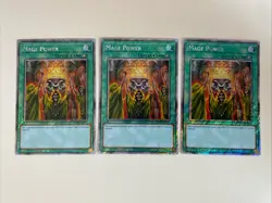 Yugioh - Mage Power x 3 - 1st Edition Platinum Secret Rare NM - Plus Free Holo - Image 1