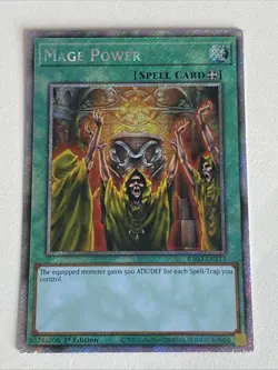 Yugioh - Mage Power x 3 - 1st Edition Platinum Secret Rare NM - Plus Free Holo - Image 3