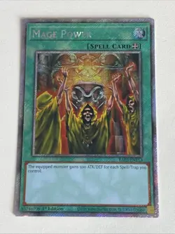 Yugioh - Mage Power x 3 - 1st Edition Platinum Secret Rare NM - Plus Free Holo - Image 4
