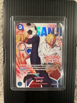 One Piece x Round 1 ENGLISH Promo Card - Sanji OP15-047 - Image 1