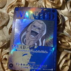 Donquixote Doflamingo One Piece WANTED DEAD OR ALIVE 5 WAIFU Anime Foil Card - Image 2