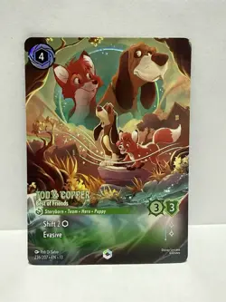 Enchanted Tod & Copper Best of Friends NM Disney Lorcana Attack Vine Emerald - Image 1