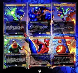 Magic The Gathering Spider-man Scene Box - FULL Card Set (6 Foils + 6 Art Cards) - Image 1