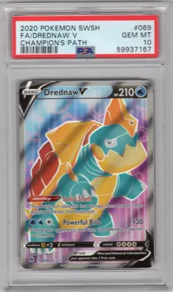 PSA 10 Full Art Drednaw V #069 - 2020 Champion's Path - Pokemon TCG - Image 1