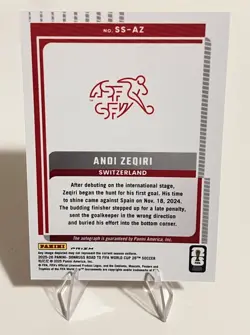 Panini- 2025-26 Donruss Road to FIFA WC Andi Zeqiri #SS-AZ Auto RC- SUI - Image 3