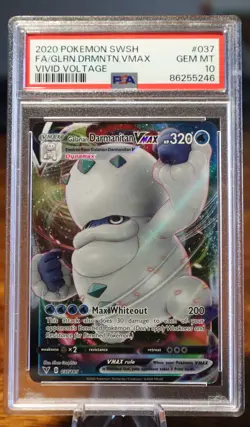 2020 Pokemon TCG SWSH VIVID VOLTAGE #037 FA/GLRN. DARMANITAN Vmax PSA 10 - Image 1