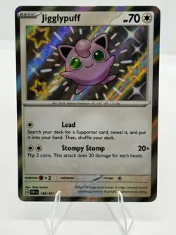 Jigglypuff 198/091, Paldean Fates, Baby Shiny Pokemon TCG Card NM - Image 1