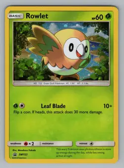 ROWLET - SM153 HOLO P SUN & MOON PROMO POKEMON HOLO LP_ SMP 2 - Image 1