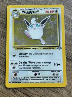 Wigglytuff Holo 16/64 Jungle Set Vintage TCG Pokemon Trading Card 1999 - Image 1