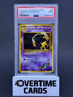 1999 Pokemon TCG Gym 2 Sabrina's Alakazam PSA 9 Japanese Holo #65 - Image 1