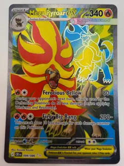 Mega Pyroar ex 099/086 Chaos Rising Ultra Rare Pokemon Card Near Mint - Image 1
