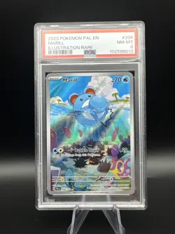 2023 POKEMON PAL EN-PALDEA EVOLVED ILLUSTRATION RARE #204 MARILL PSA 8 - Image 1