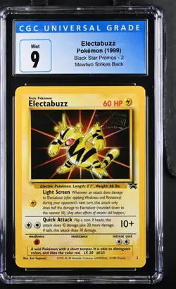 Electabuzz Pokemon (1999) Black Star #2 Promo Kids WB. Graded CGC 9 Mint - Image 1