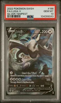 2022 POKEMON SWORD & SHIELD SILVER TEMPEST #186 FULL ART/LUGIA V PSA 10 - Image 1