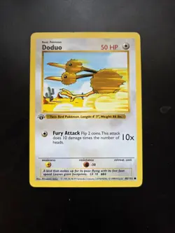Pokemon Doduo Base Set Shadowless 1st Edition Common 048/102 50 HP 1999 - Image 1