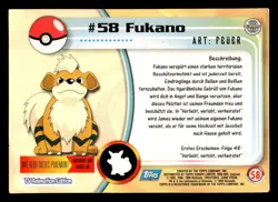 GERMAN Growlithe #58 Topps Trading Cards Series 1 Pokemon - Image 2