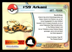 GERMAN Arcanine #59 Topps Trading Cards Series 1 Pokemon - Image 2