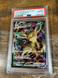 Pokemon 2021 Eevee Heroes Full Art LEAFEON VMAX Japanese #003 PSA 10 Gem Mint - Image 1