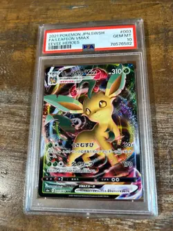 Pokemon 2021 Eevee Heroes Full Art LEAFEON VMAX Japanese #003 PSA 10 Gem Mint 2 - Image 1