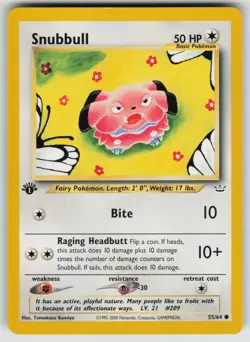 Snubbull 55/64 Common Neo Revelation Pokemon 1st Edition Near Mint - Image 1