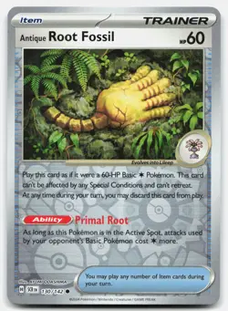 Antique Root Fossil Common Stellar Crown Reverse Holo 130/142 NM/M Pokemon - Image 1