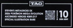 2026 Pokemon ME Ascended Heroes 289/217 Steven's Metagross EX SIR TAG 10 (962) - Image 3