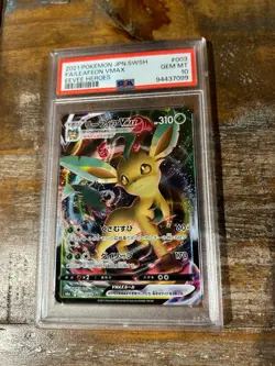 Pokemon 2021 Eevee Heroes Full Art LEAFEON VMAX Japanese #003 PSA 10 Gem Mint 4 - Image 1
