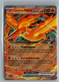 Team Rocket's Moltres ex 031/182 Double Rare Destined Rivals Pokemon Holo NM - Image 1