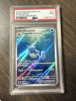 Pokemon TCG Wartortle SV151 Illustration Rare Holo 171/165 English PSA 9 - Image 1