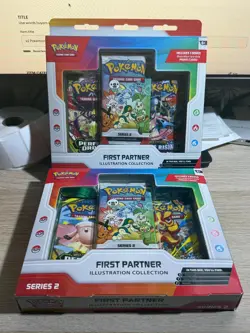 x2 Pokemon TCG First Partner Illustration Collection Series 2 Box 3 Promo Cards - Image 1