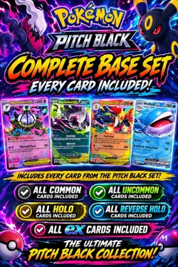 ✨ Pokemon Pitch Black Complete Base Set 156 Cards No IRs Binder Not Included - Image 1