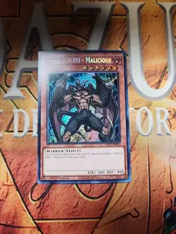 Destiny HERO - Malicious RA03-EN001 Secret Rare 1st Edition NM Yugioh - Image 1