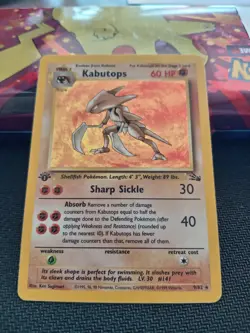 Pokemon TCG Kabutops 9/62 Fossil Holo Rare 1st Edition Pokemon Card - LP - Image 1