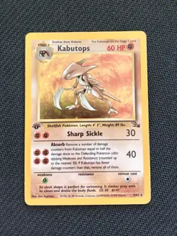 Pokemon TCG Kabutops 9/62 Fossil Holo Rare 1st Edition Pokemon Card - LP - Image 2