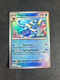 Pokemon Vaporeon TCG Masterball Prismatic Evolutions Card 022/131 NM Holo - Image 1