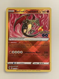Pokemon TCG Radiant Charizard Holo Card Pokemon Go, 011/078 - Image 1