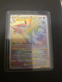 Pokemon TCG Serperior VSTAR Silver Tempest Holo Card Rainbow Secret Rare 196/195 - Image 1