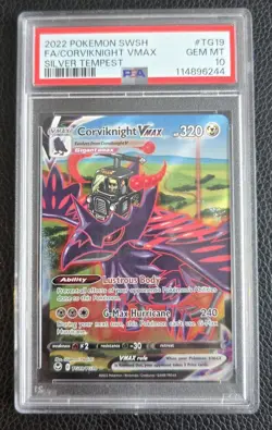Pokemon Card Tcg Corviknight VMAX PSA 10 Silver Tempest TG19/TG30 - Image 1