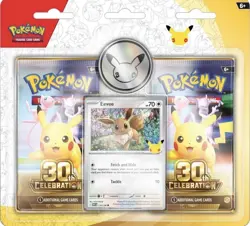 Pokemon TCG 30th Celebration 2-Pack Blister Eevee Promo Card & Coin PRE-SALE - Image 1