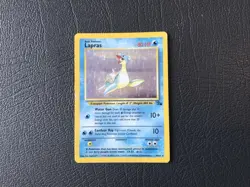 Pokemon TCG Lapras Fossil Holo Rare Card 10/62 MP 1999 WOTC - Image 1
