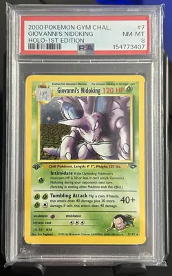 Pokemon TCG Giovanni's Nidoking Gym Challenge Holo Card 7/132 1st Edition Rare - Image 1